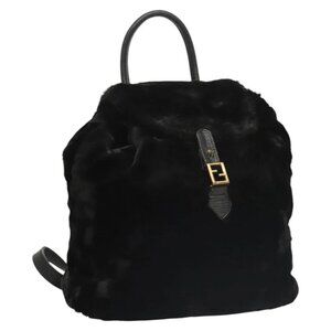 FENDI Backpack Leather Black